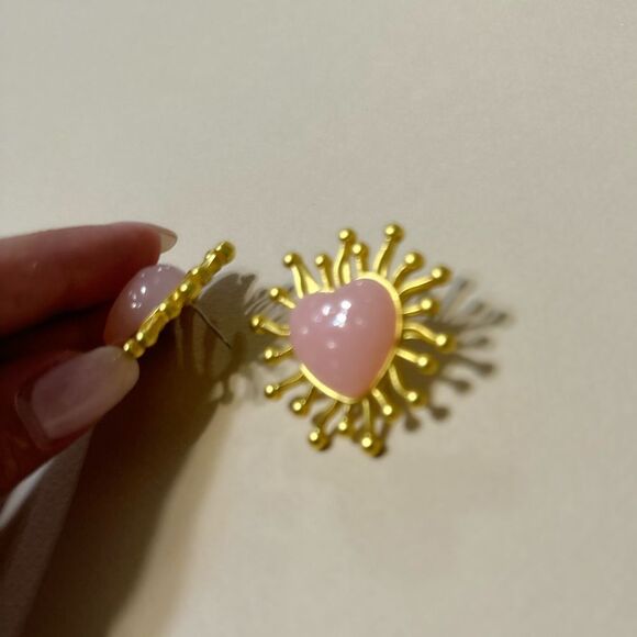 Crystal heart earrings N637 - Picture 4 of 5